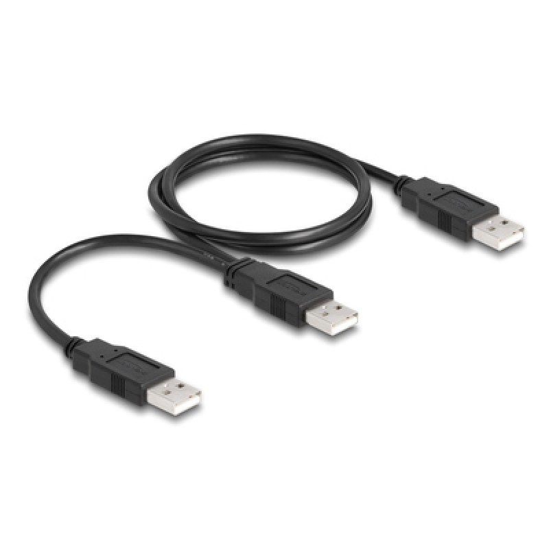 DELOCK DELOCK καλώδιο USB σε 2x USB 80000, 480Mbps, 70cm, μαύρο
