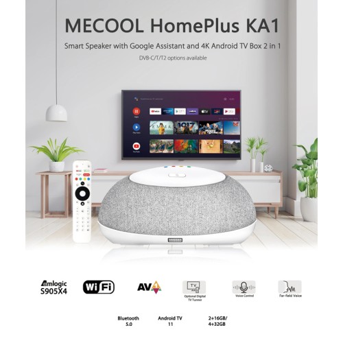 Mecool MECOOL TV Box & smart ηχείο KA1 με αποκωδικοποιητή, 4K, Android 11