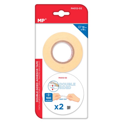 MP MP κολλητική ταινία διπλής όψεως PA512-02, 19mm, 15m, μπεζ, 2τμχ