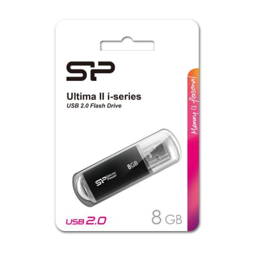 SILICON POWER SILICON POWER USB Flash Drive Ultima II-I, 8GB, USB 2.0, μαύρο