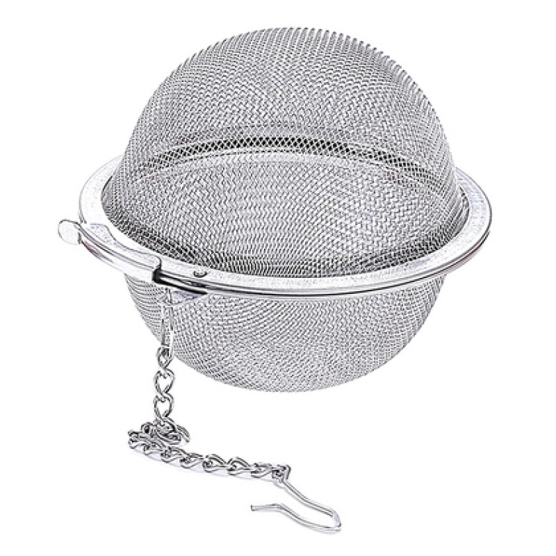 UNBRANDED Σουρωτήρι-φίλτρο τσαγιού HUH-0094, ανοξείδωτο ατσάλι, 5cm, ασημί