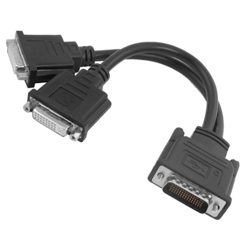 Powertech POWERTECH αντάπτορας DMS-59 σε 2x DVI CAB-DMS59DVI, 0.25m, μαύρος