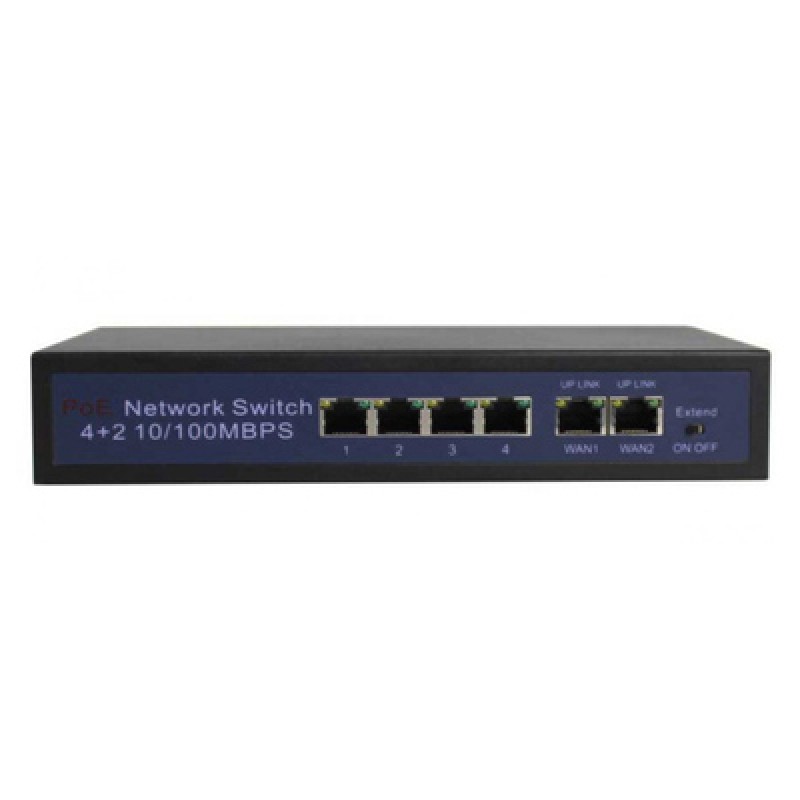LONGSE LONGSE PoE switch HT412, 4x LAN port & 2x WAN port, 10/100Mbps