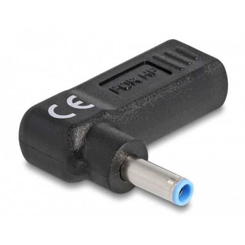 DELOCK DELOCK αντάπτορας τροφοδοσίας 60004, USB-C σε HP 4.5x3mm, 90°, μαύρος