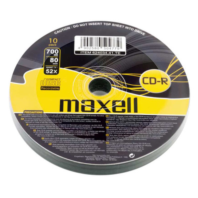 Maxell MAXELL CD-R 624034-41, 700ΜΒ, 80min, 52x speed, spindle pack 10τμχ