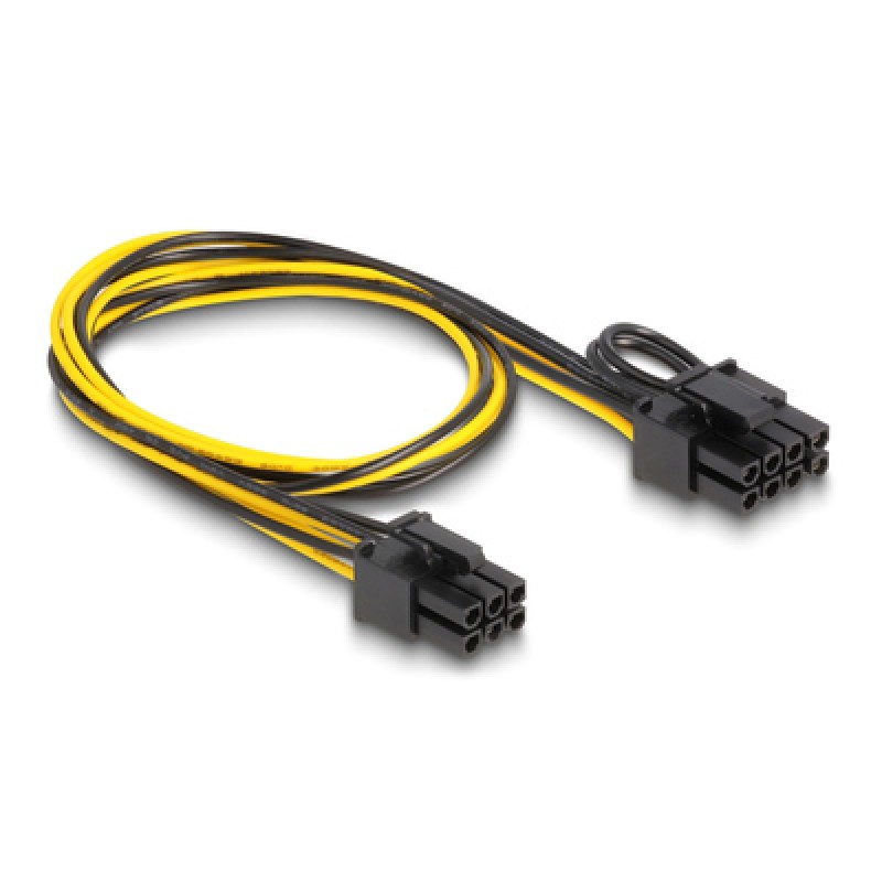 DELOCK DELOCK καλώδιο PCI Express 6pin σε PCI Express 6+2 pin 83004, 50cm