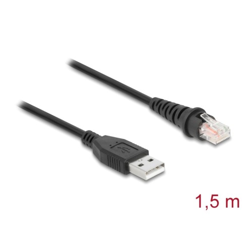 DELOCK DELOCK καλώδιο USB σε RJ50 90598 για barcode scanner, 1.5m, μαύρο