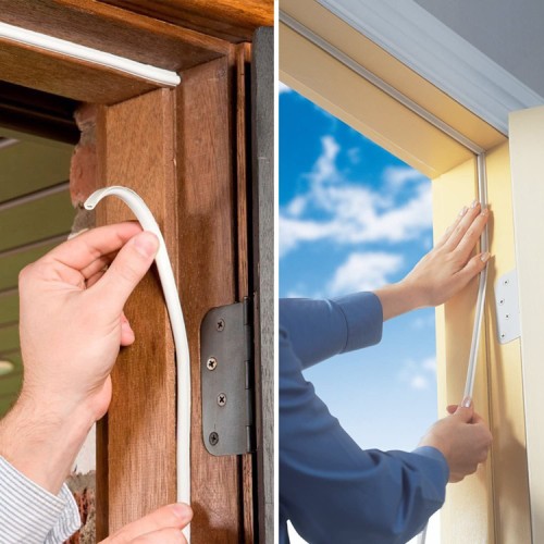 UNBRANDED Αυτοκόλλητη μονωτική ταινία HUH-0096 για παράθυρα, 9x6mm, 5m, λευκή