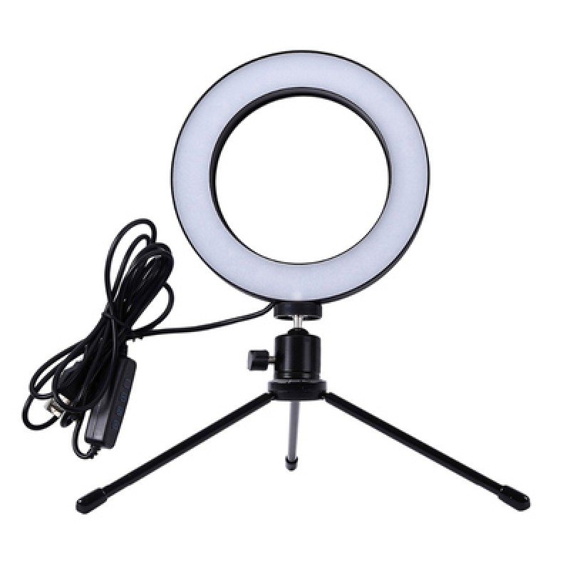 UNBRANDED Φωτιστικό δαχτυλίδι LED ZD67B με μίνι τρίποδα, Φ 16cm, 12W