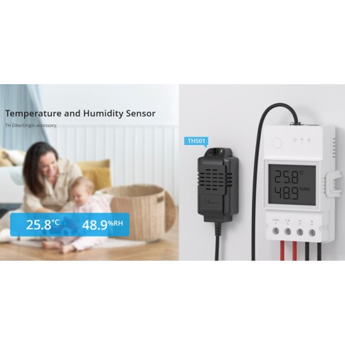 SONOFF SONOFF αισθητήρας θερμοκρασίας & υγρασίας THS01, RJ11, 50cm, μαύρος