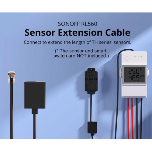 SONOFF SONOFF καλώδιο προέκτασης RL560 για αισθητήρες, RJ11, 5m, μαύρο