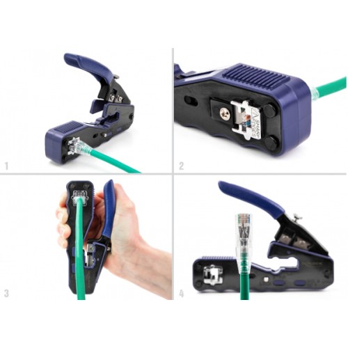 DELOCK DELOCK πρέσα ακροδεκτών 90577 για καλώδια δικτύου RJ45/8P, με 2 λεπίδες