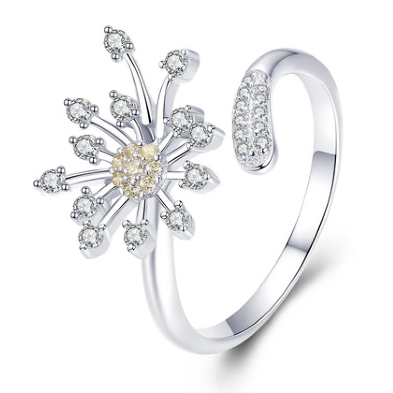 BAMOER BAMOER δαχτυλίδι SCR471 με κυβική ζιρκόνια, ανοιγόμενο, ασήμι 925, ασημί