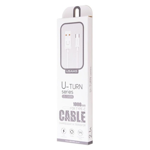 USAMS USAMS καλώδιο USB-C σε USB US-SJ099, 2.1A, 1m, λευκό