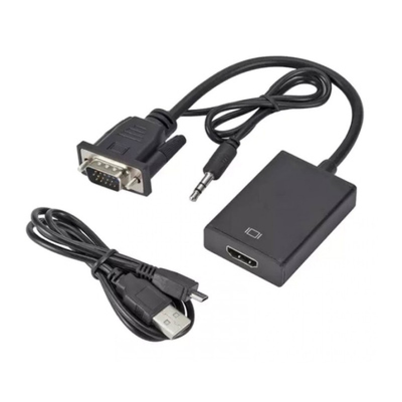 Powertech POWERTECH αντάπτορας VGA & 3.5mm σε HDMI PTH-078, μαύρος