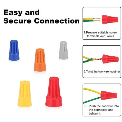 UNBRANDED Σύνδεσμος καλωδίου twist-on P2 TOOL-0084, Φ9.9mmx17.7mm, κίτρινος, 25τμχ