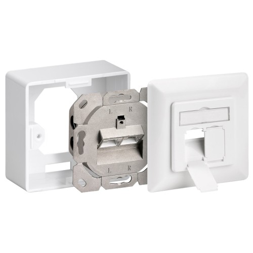 GOOBAY GOOBAY επιτοίχια πρίζα CAT 6 68244, 2x RJ45, 80x80mm, λευκή