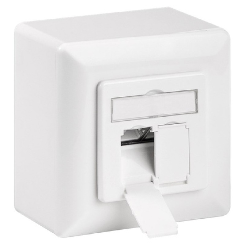 GOOBAY GOOBAY επιτοίχια πρίζα CAT 6 68244, 2x RJ45, 80x80mm, λευκή