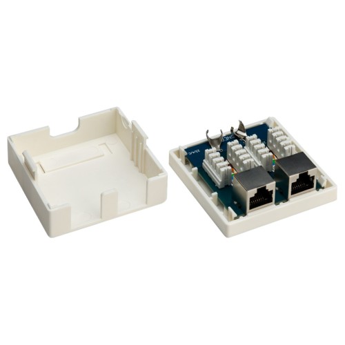 GOOBAY GOOBAY επιτοίχια πρίζα δικτύου 77635, 2 θύρες RJ45, CAT 6 STP, λευκή