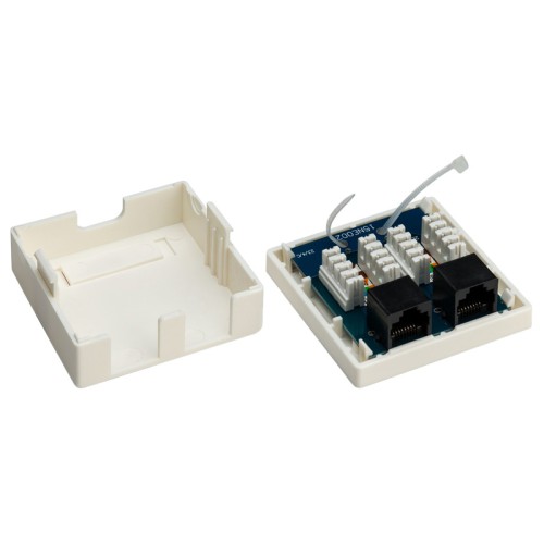 GOOBAY GOOBAY επιτοίχια πρίζα δικτύου 77633, 2 θύρες RJ45, CAT 6 UTP, λευκή
