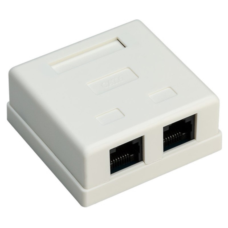 GOOBAY GOOBAY επιτοίχια πρίζα δικτύου 77633, 2 θύρες RJ45, CAT 6 UTP, λευκή