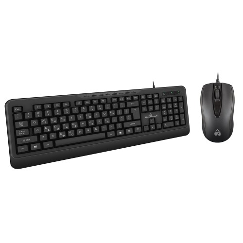 Powertech POWERTECH set ποντίκι & πληκτρολόγιο PT-1067, ενσύρματο, 1000DPI, μαύρο