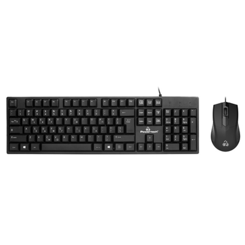 Powertech POWERTECH set ποντίκι & πληκτρολόγιο PT-1075, ενσύρματο, 1000DPI, μαύρο