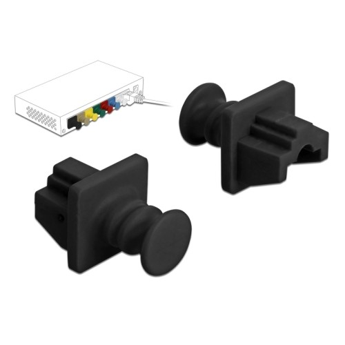 DELOCK DELOCK κάλυμμα προστασίας για θύρα RJ45 86176, μαύρο, 10τμχ