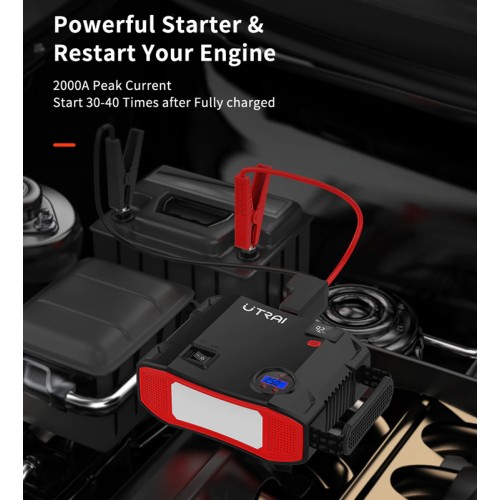 UTRAI UTRAI εκκινητής μπαταρίας/συμπιεστής αέρος Jstar 5 με φακό, 12V/2000A, 24000mAh