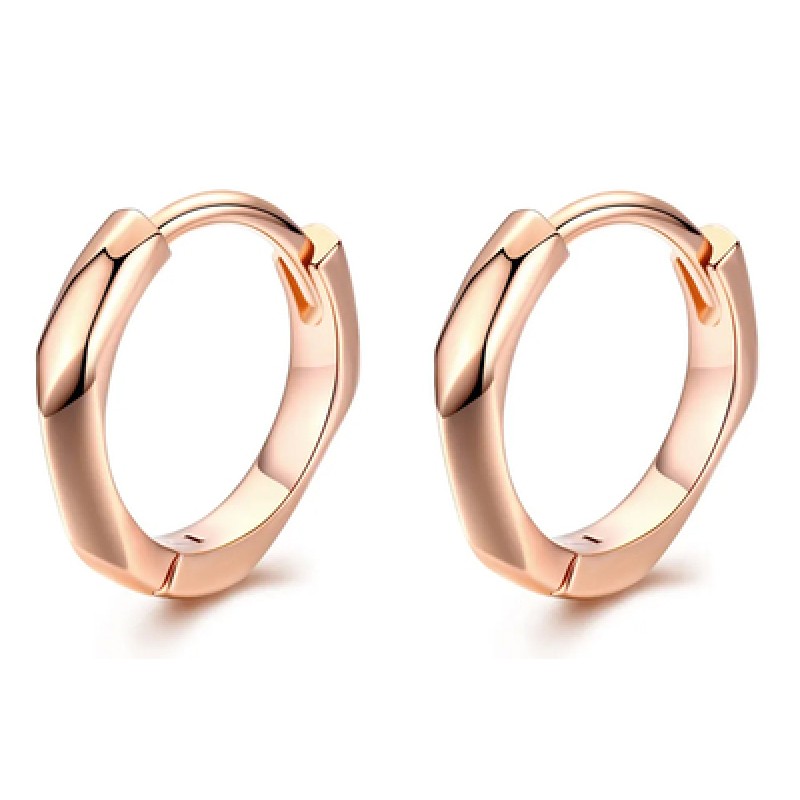 BAMOER BAMOER σκουλαρίκια κρίκοι BSE119, ασήμι 925, ροζ χρυσό