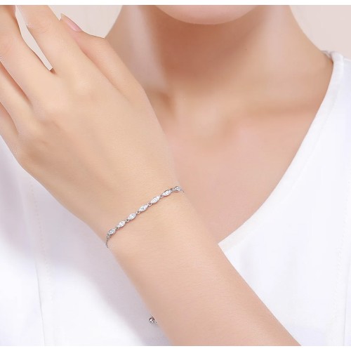 BAMOER BAMOER βραχιόλι SCB086 με κυβική ζιρκόνια, ασήμι 925, ασημί