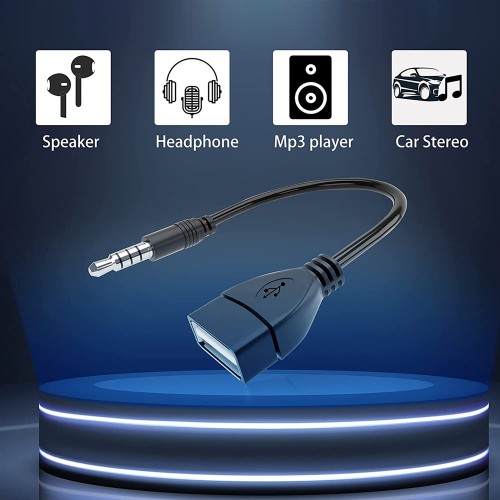 Powertech POWERTECH καλώδιο 3.5mm σε USB 2.0 female CAB-J055, 0.5m, μαύρο