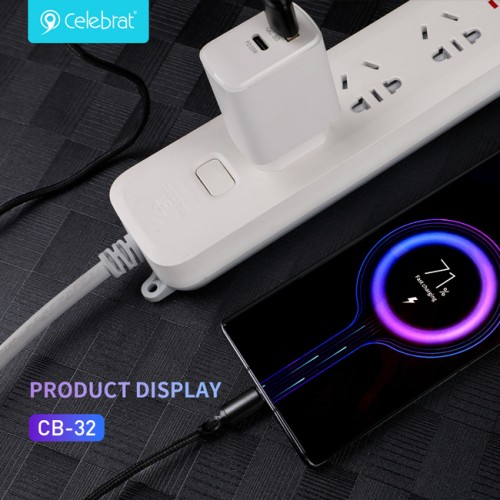 CELEBRAT CELEBRAT καλώδιο USB-C σε USB CB-32, 3A, 1m, μαύρο
