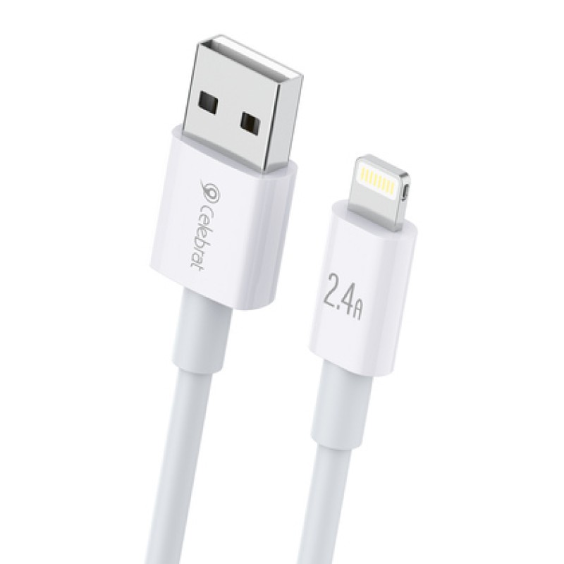 CELEBRAT CELEBRAT καλώδιο Lightning σε USB CB-24L, 2.4A, 1.2m, λευκό