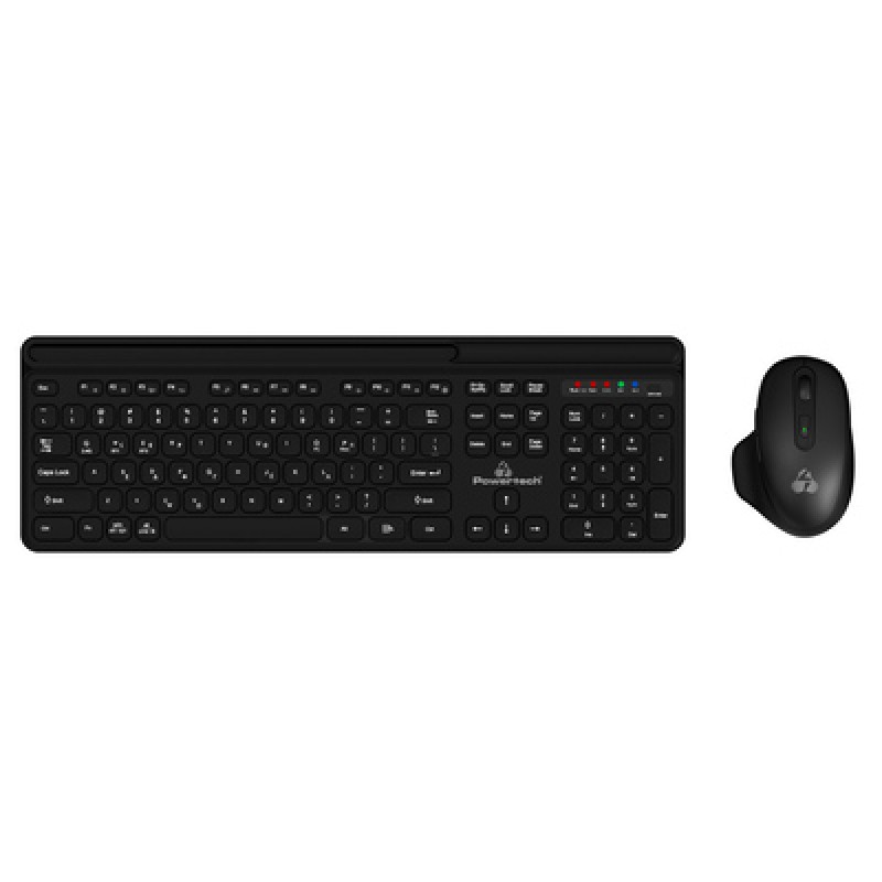 Powertech POWERTECH set ποντίκι & πληκτρολόγιο PT-1154, 2.4GHz & Bluetooth, μαύρο