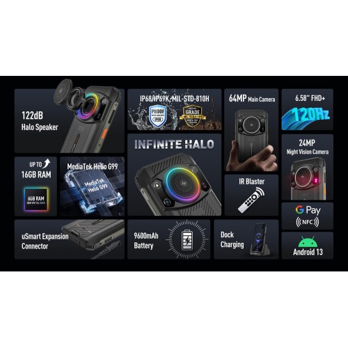 ULEFONE ULEFONE smartphone Armor 21 με ηχείο 3.5W, 6.58