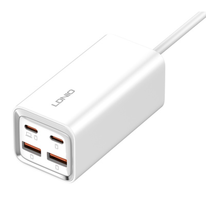 LDNIO LDNIO σταθμός φόρτισης A4610C, 2x USB-C & 2x USB, 65W, PD/QC, λευκός