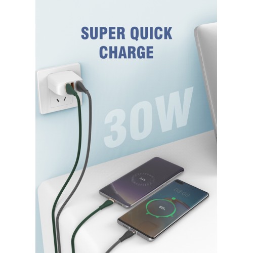 LDNIO LDNIO καλώδιο USB-C σε USB LS691, 30W, 1m, γκρι