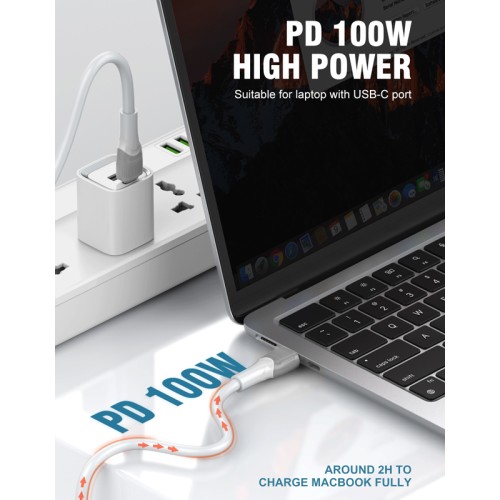 LDNIO LDNIO καλώδιο USB-C σε USB-C LC601C, 100W PD, 1m, γκρι