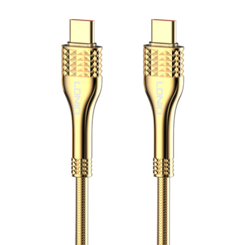 LDNIO LDNIO καλώδιο USB-C σε USB-C LC651C, 65W, 1m, χρυσό