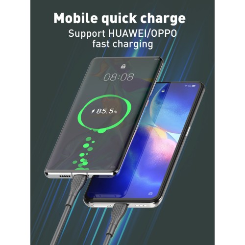 LDNIO LDNIO καλώδιο USB-C σε USB-C LC671C, 65W PD, 1m, γκρι