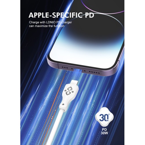 LDNIO LDNIO καλώδιο Lightning σε USB-C LC811I, 30W PD, 1m, γκρι
