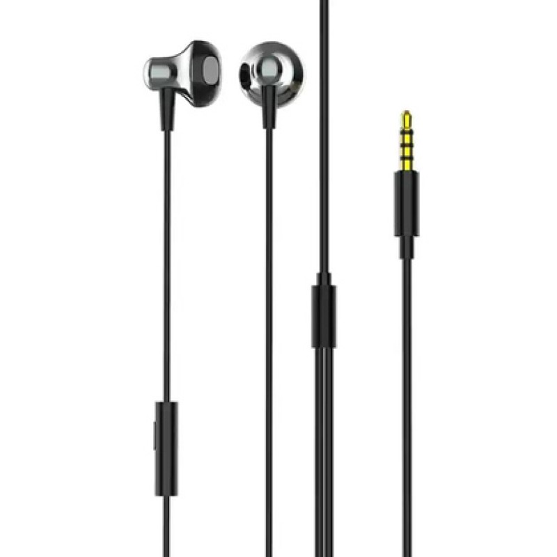 LDNIO LDNIO earphones με μικρόφωνο HP08, 3.5mm σύνδεση, Φ13mm, 1.2m, γκρι