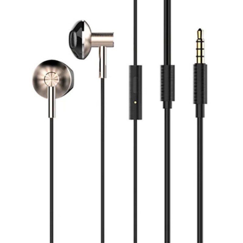 LDNIO LDNIO earphones με μικρόφωνο HP09, 3.5mm σύνδεση, Φ13mm, 1.2m, ροζ χρυσό