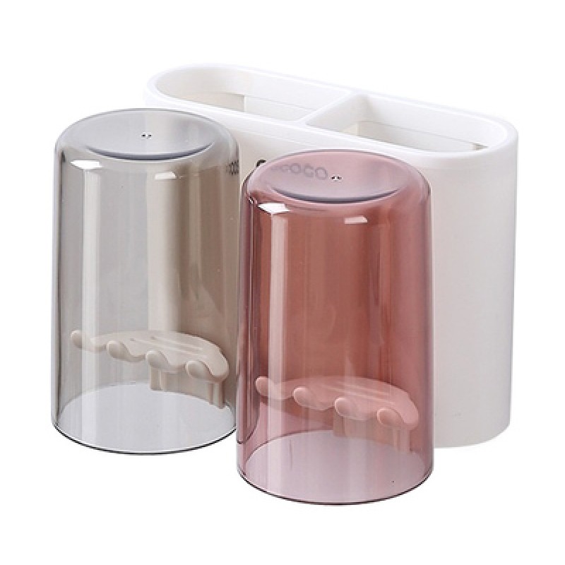 ECOCO ECOCO βάση οδοντόβουρτσας E1924 με 2 ποτήρια, λευκή