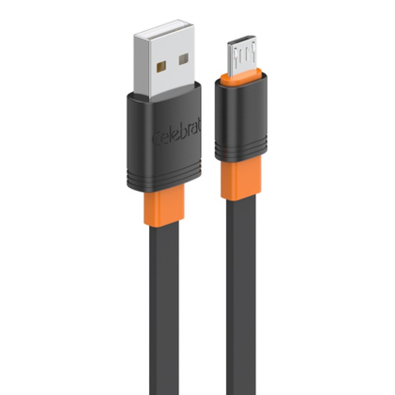 CELEBRAT CELEBRAT καλώδιο micro USB σε USB CB-33M, flat, 2.1A, 1m, μαύρο