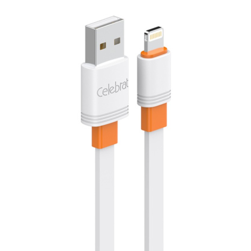 CELEBRAT CELEBRAT καλώδιο Lightning σε USB CB-33L, flat, 2.4A, 1m, λευκό