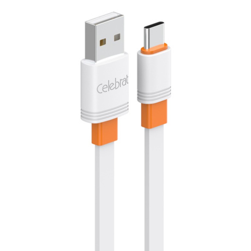 CELEBRAT CELEBRAT καλώδιο USB-C σε USB CB-33C, flat, 3A, 1m, λευκό