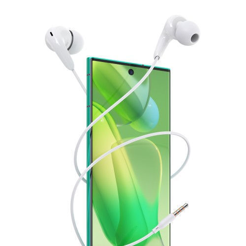 CELEBRAT CELEBRAT earphones με μικρόφωνο G26, 3.5mm σύνδεση, Φ10mm, 1.2m, λευκά