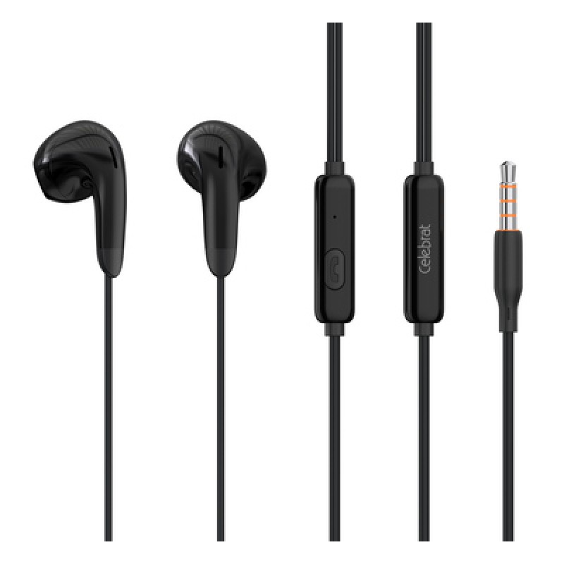 CELEBRAT CELEBRAT earphones με μικρόφωνο G27, 3.5mm σύνδεση, Φ14mm, 1.2m, μαύρα